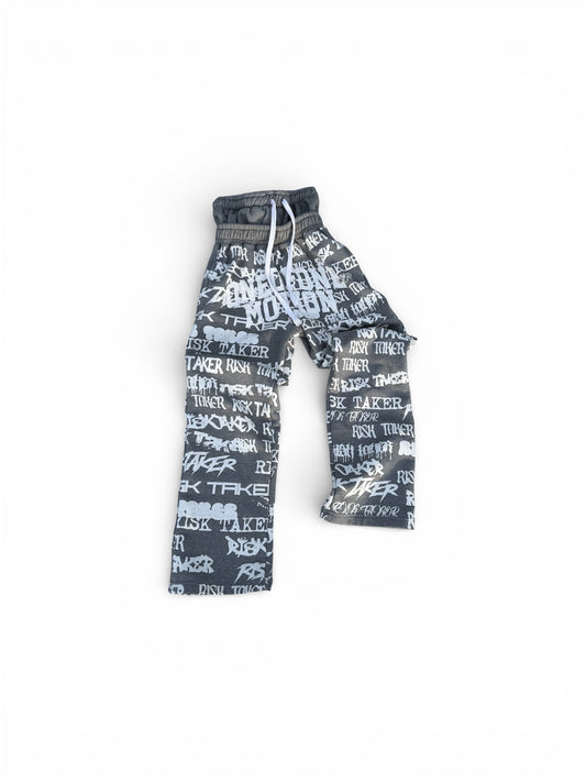 ONEOFONE GRAFFITI DOUBLE WAIST PANTS (Grey)