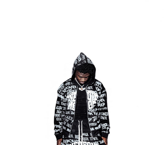 ONEOFONE GRAFFITI ZIP UP (Black )